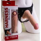 Страпон Harness из двух предметов: регулируемые трусики и насадка-фаллос - 17,5 см. - LOVETOY (А-Полимер) - купить с доставкой в Энгельсе