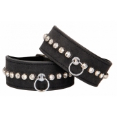 Черные поножи Diamond Studded Ankle Cuffs - Shots Media BV - купить с доставкой в Энгельсе