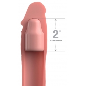 Телесная насадка-удлинитель 2 Inch Silicone X-tension with Strap - 20,3 см. - Pipedream - в Энгельсе купить с доставкой