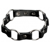 Кожаный черный ошейник с кольцами - Sitabella - купить с доставкой в Энгельсе