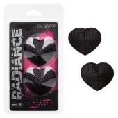 Черные пэстисы в форме сердечек Heart Pasties - California Exotic Novelties - купить с доставкой в Энгельсе