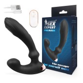 Черный вибромассажер простаты Sex Expert - 14,5 см. - Sex Expert - в Энгельсе купить с доставкой