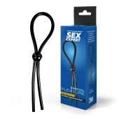 Черное силиконовое лассо с шариком для утяжки - Sex Expert - в Энгельсе купить с доставкой