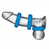 Комплект из трех голубых эрекционных колец 3-Pack Ribbed Rider Cock Ring Set - BlueLine - в Энгельсе купить с доставкой