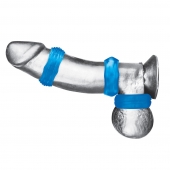 Комплект из трех голубых колец для эрекции 3-Pack Nuts   Bolts Stretch Cock Ring Set - BlueLine - в Энгельсе купить с доставкой