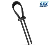 Черный ремень-лассо для усиления эрекции - Sex Expert - в Энгельсе купить с доставкой