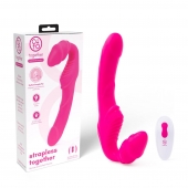 Розовый безремневой страпон на радиоуправлении Strapless Together - 22 см. - Together Toy - купить с доставкой в Энгельсе