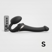 Черный безремневой страпон Multi Orgasm Size S с клиторальной стимуляцией - Strap-on-me - купить с доставкой в Энгельсе