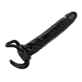 Чёрная насадка-фаллос для двойного проникновения INFLATABLE DILDO SLIM DONG  - 13,5 см. - Toyz4lovers - в Энгельсе купить с доставкой