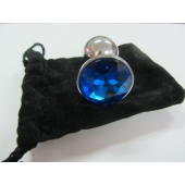 Анальное украшение BUTT PLUG  Small с синим кристаллом - 7 см. - Anal Jewelry Plug - купить с доставкой в Энгельсе
