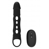 Черная насадка-удлинитель Vibrating Extender With Remote с вибрацией - Dream Toys - в Энгельсе купить с доставкой