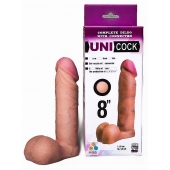 Фаллическая насадка для страпона UNICOCK 8  - 20 см. - LOVETOY (А-Полимер) - купить с доставкой в Энгельсе