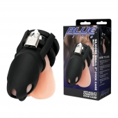 Черная клетка для пениса Silicone Small 2 in Cock Cage With Ball Divider - BlueLine - купить с доставкой в Энгельсе