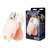 Белая клетка для пениса Silicone Small 2 in Cock Cage With Ball Divider - BlueLine - купить с доставкой в Энгельсе