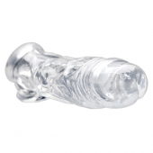 Прозрачная насадка для увеличения члена Realistic Clear Penis Enhancer and Ball Stretcher - 20,3 см. - XR Brands - в Энгельсе купить с доставкой