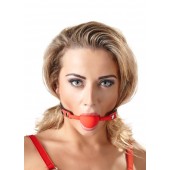 Силиконовый кляп-шар на чёрных ремешках Red Gag silicone - Orion - купить с доставкой в Энгельсе