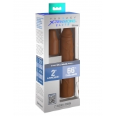 Коричневая насадка на член 2  Silicone X-tension - 20,3 см. - Pipedream - в Энгельсе купить с доставкой