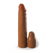 Коричневая насадка на член 2  Silicone X-tension - 20,3 см. - Pipedream - в Энгельсе купить с доставкой