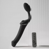 Черный безремневой вибрострапон Strap-On-Me Multi Orgasm Size XL - Strap-on-me - купить с доставкой в Энгельсе