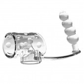 Прозрачная насадка на пенис и мошонку с анальным стимулятором Rilley - Baile - в Энгельсе купить с доставкой