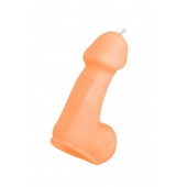 Оранжевая свеча в форме пениса - 47 гр. - Pecado - купить с доставкой в Энгельсе