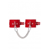 Красные мягкие кожаные оковы с люверсами - Pecado - купить с доставкой в Энгельсе