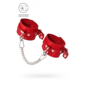 Красные мягкие кожаные оковы с люверсами - Pecado - купить с доставкой в Энгельсе