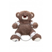 Бондажный набор: бурый мишка с белыми оковами и наручниками - Pecado - купить с доставкой в Энгельсе