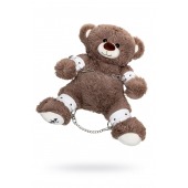 Бондажный набор: бурый мишка с белыми оковами и наручниками - Pecado - купить с доставкой в Энгельсе