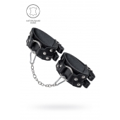 Черные кожаные оковы с двумя ремешками - Pecado - купить с доставкой в Энгельсе