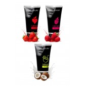 Набор из 3 съедобных лубрикантов JUJU (клубника, малина, кокос) - JuJu - купить с доставкой в Энгельсе