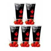 Набор из 5 съедобных лубрикантов JUJU со вкусом клубники - JuJu - купить с доставкой в Энгельсе