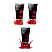 Набор из 3 съедобных лубрикантов JUJU (клубника, малина, вишня) - JuJu - купить с доставкой в Энгельсе