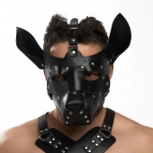 Черная кожаная маска «Собака» - Crazy Handmade - купить с доставкой в Энгельсе