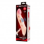 Телесная удлиняющая насадка с рельефом и вибрацией Brad - 21,3 см. - Baile - в Энгельсе купить с доставкой