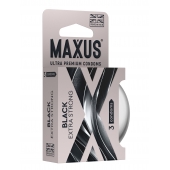 Черные утолщенные презервативы MAXUS Extra Strong с железным кейсом - 3 шт. - Maxus - купить с доставкой в Энгельсе