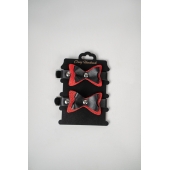 Черно-красные кожаные наручники с бантиками - Crazy Handmade - купить с доставкой в Энгельсе