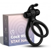 Черное эрекционное виброкольцо с подхватом мошонки Stay Hard - Boys of Toys - в Энгельсе купить с доставкой