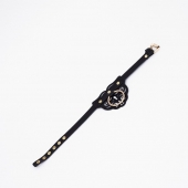 Черный чокер с клепками и золотистой фурнитурой - Crazy Handmade - купить с доставкой в Энгельсе