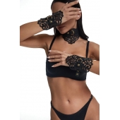 Фигурный набор для БДСМ-игр с узорами и золотистой фурнитурой - Crazy Handmade - купить с доставкой в Энгельсе