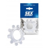 Прозрачное эрекционное кольцо со стимулирующими шариками - Sex Expert - в Энгельсе купить с доставкой