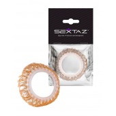 Эрекционное кольцо с бежевыми «ресничками» - Sextaz - в Энгельсе купить с доставкой