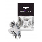 Эластичное эрекционное кольцо с черными «ресничками» - Sextaz - в Энгельсе купить с доставкой