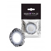 Эластичное эрекционное колечко с черными «ресничками» - Sextaz - в Энгельсе купить с доставкой