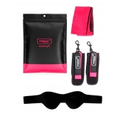 Черно-розовый эротический набор: маска, наручники и повязка - Erokay - купить с доставкой в Энгельсе
