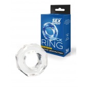 Прозрачное эрекционное кольцо в форме гайки - Sex Expert - в Энгельсе купить с доставкой