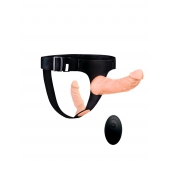 Женский страпон с 2 насадками, вибрацией и пультом ДУ - Erowoman-Eroman - купить с доставкой в Энгельсе