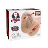 Телесный мастурбатор с вибрацией Double Pounder Vibrating Squeeze Stroker - Pipedream - в Энгельсе купить с доставкой