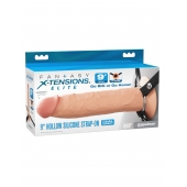 Телесный пустотелый фаллопротез 9’’ Hollow Silicone Strap-On - 24,1 см. - Pipedream - купить с доставкой в Энгельсе