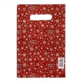 Красный подарочный новогодний пакет с вырубной ручкой (20х30 см) - Сима-Ленд - купить с доставкой в Энгельсе